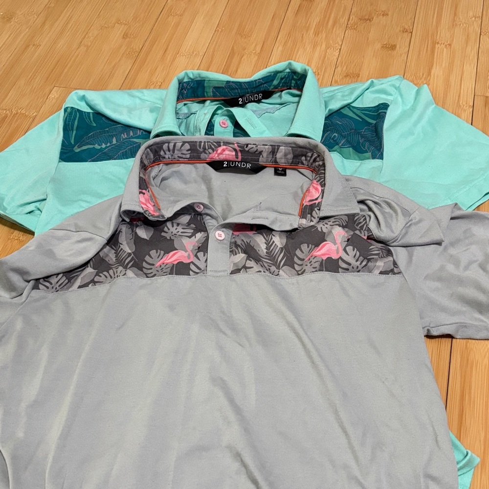 2Undr Polo Shirts - Gray and Teal